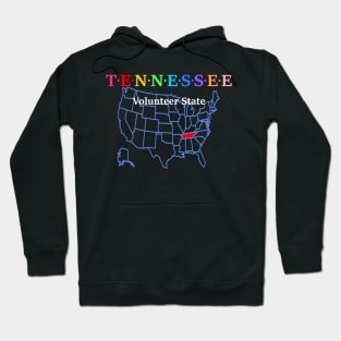 Tennessee, USA. Volunteer State. (With Map) Hoodie